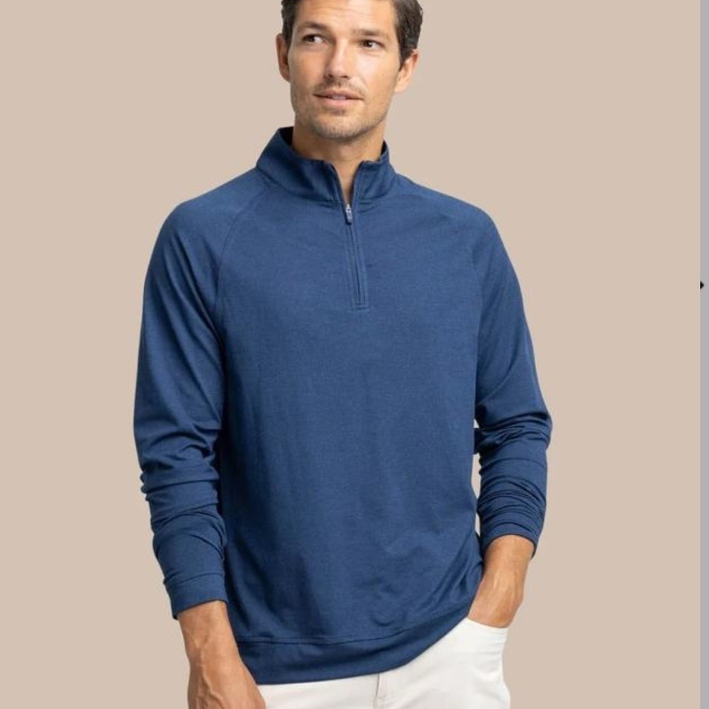 NWOT Southern Tide Blue Faded Cruiser 1/4 Zip Golf Pullover Mens XL